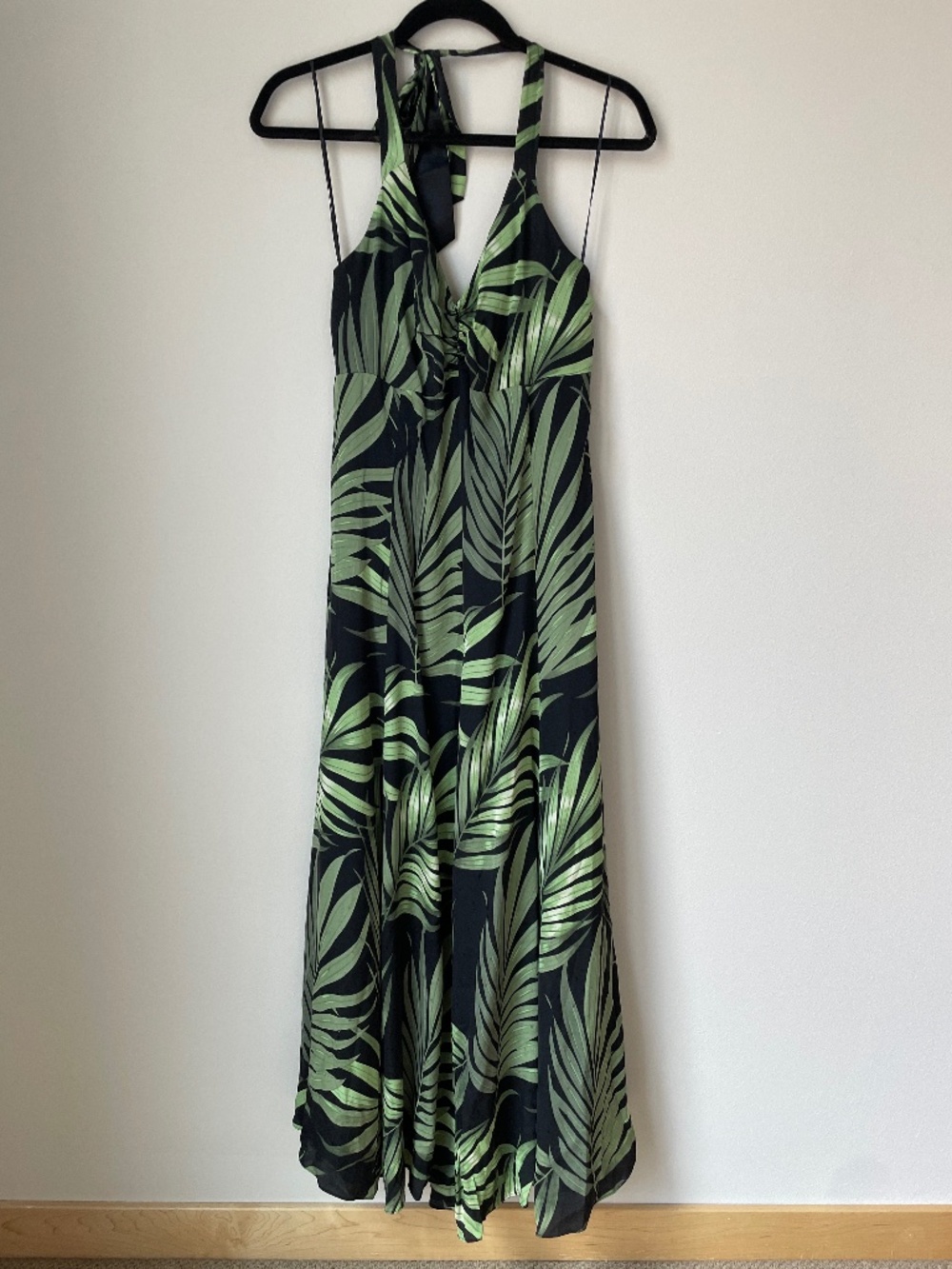 Tommy Bahama 100% Silk Palm Print Halter Dress Size 8 Tropical Resort